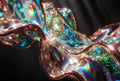 Luxury Diamond Crest Wave | Copper Emerald Glass Wall Art Masterpiece