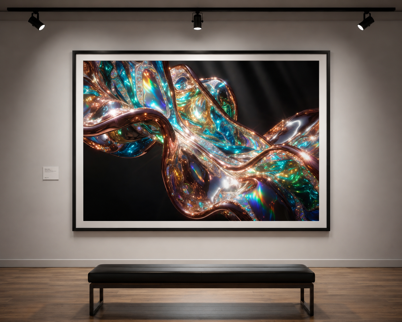 Luxury Diamond Crest Wave | Copper Emerald Glass Wall Art Masterpiece